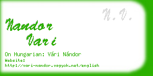 nandor vari business card